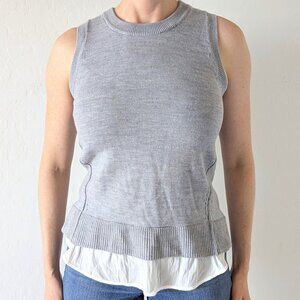 Athleta Itinerary Sweater Tank, Women's Size Small, Gray and White, Merino Wool